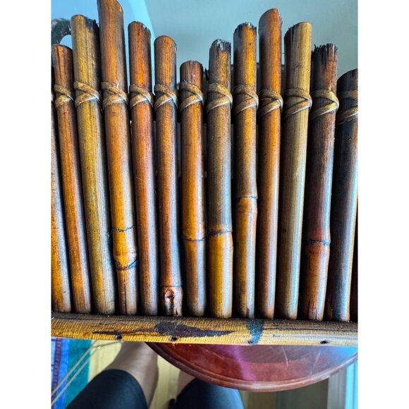 Vintage Jackson & Perkins Bamboo-Style Basket With Handles Handcrafted Design - Picture 8 of 9